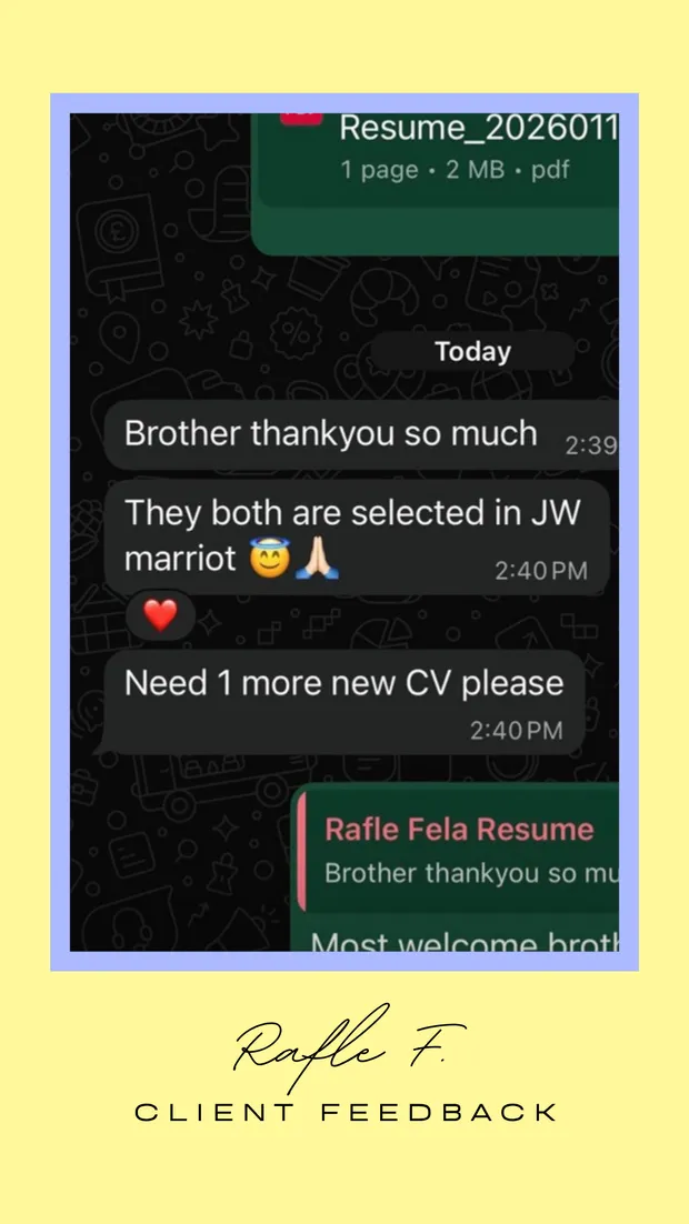 Expert Resume client feedback 10