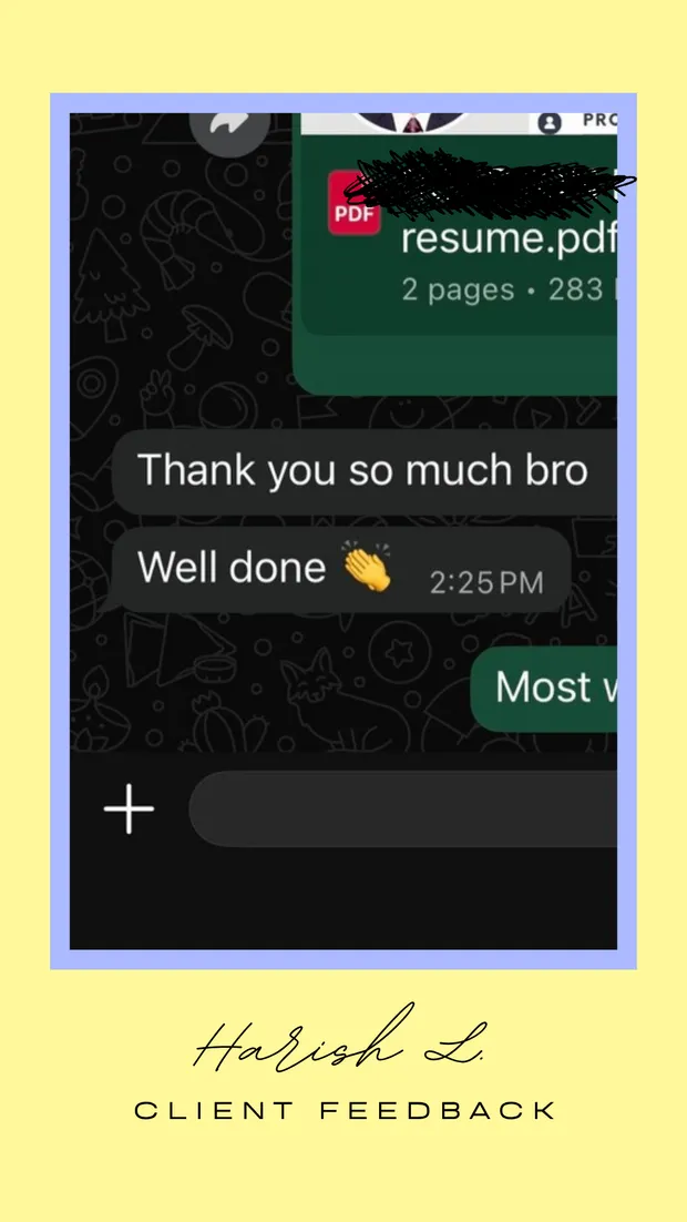 Expert Resume client feedback 2