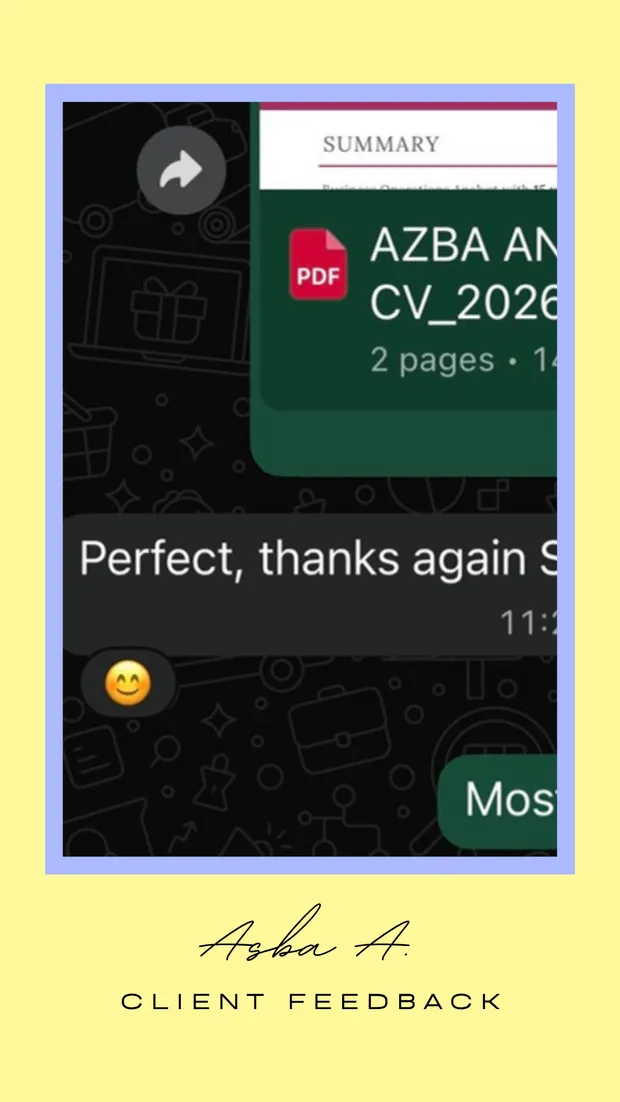 Expert Resume client feedback 6